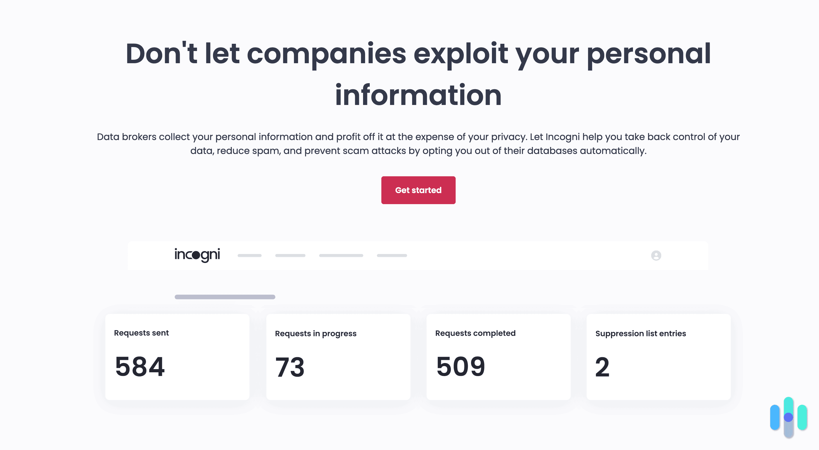 Incogni’s homepage.